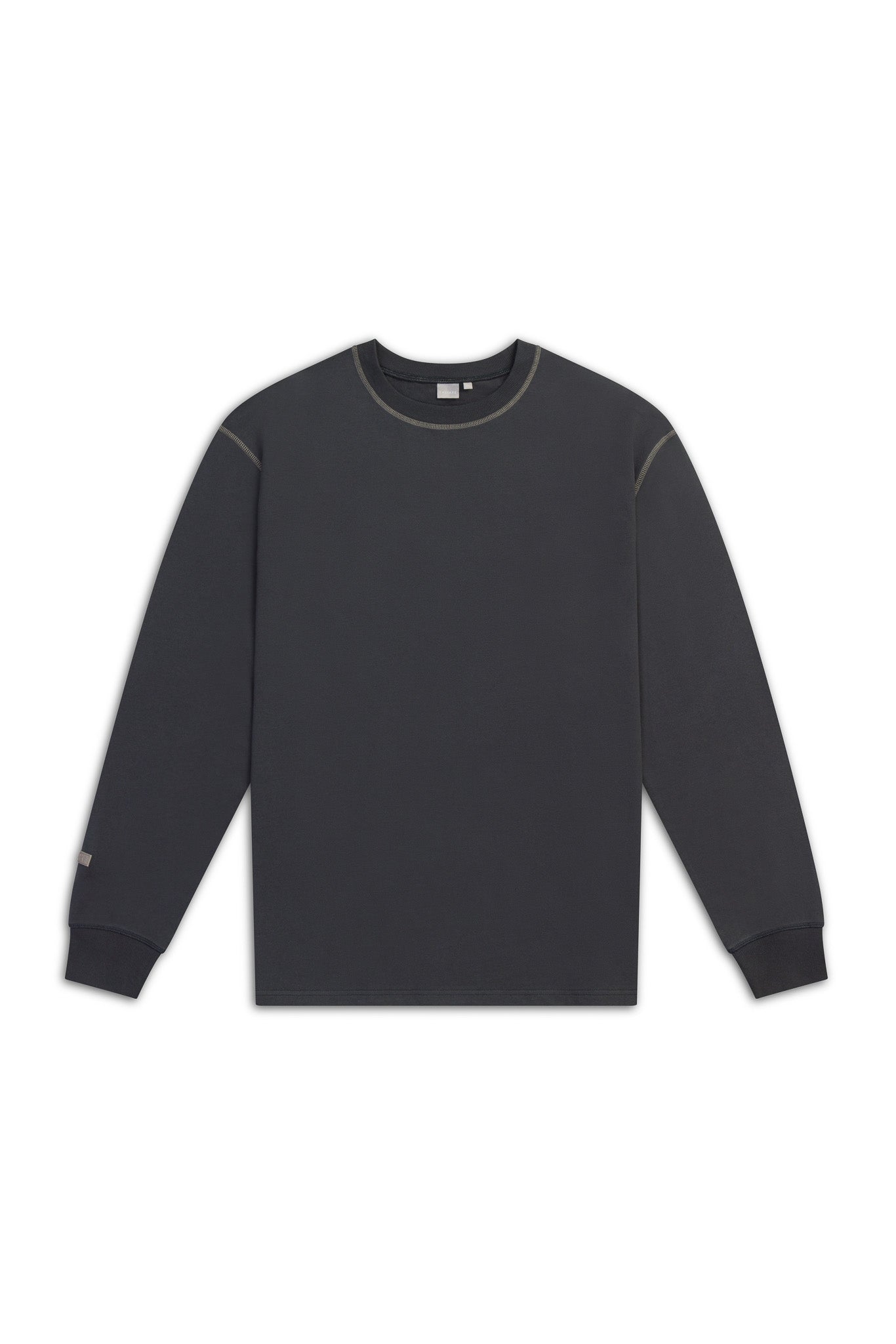 Long Sleeve Cover Stitch Tee - Midnight Grey