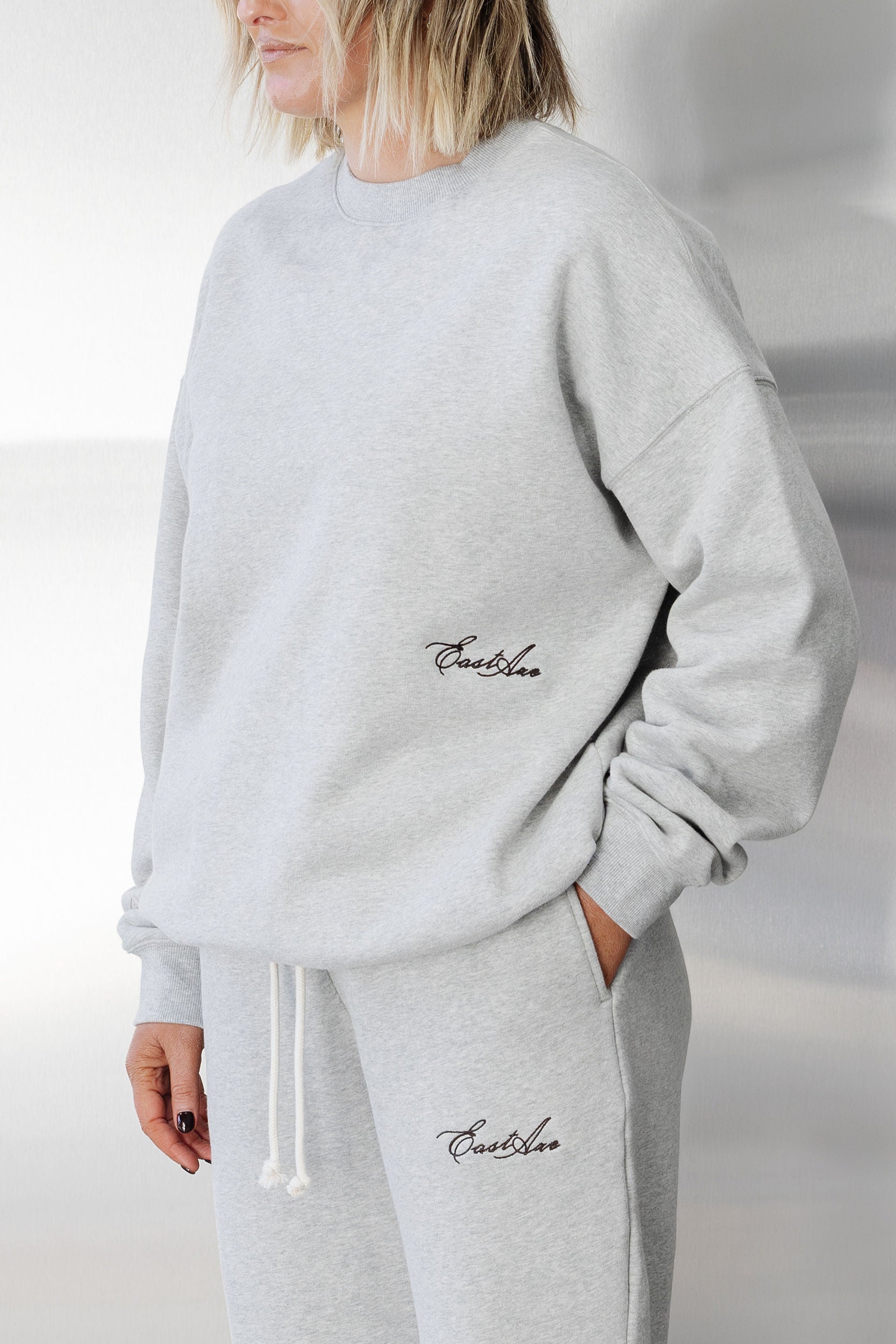 Unisex Fleece Crewneck - Grey Marle