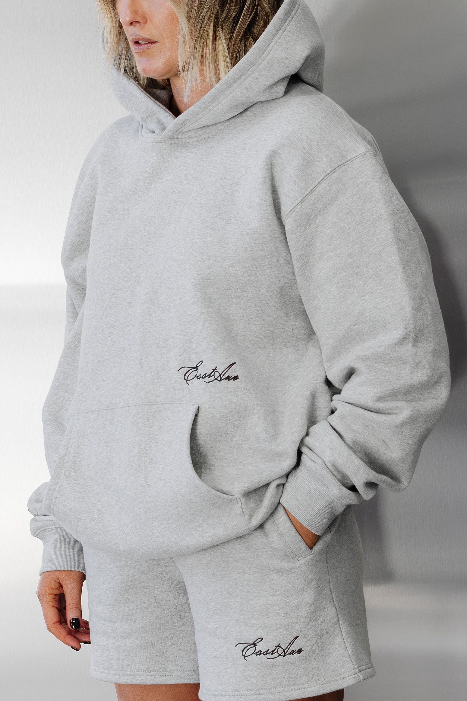 Unisex Fleece Hoodie - Grey Marle