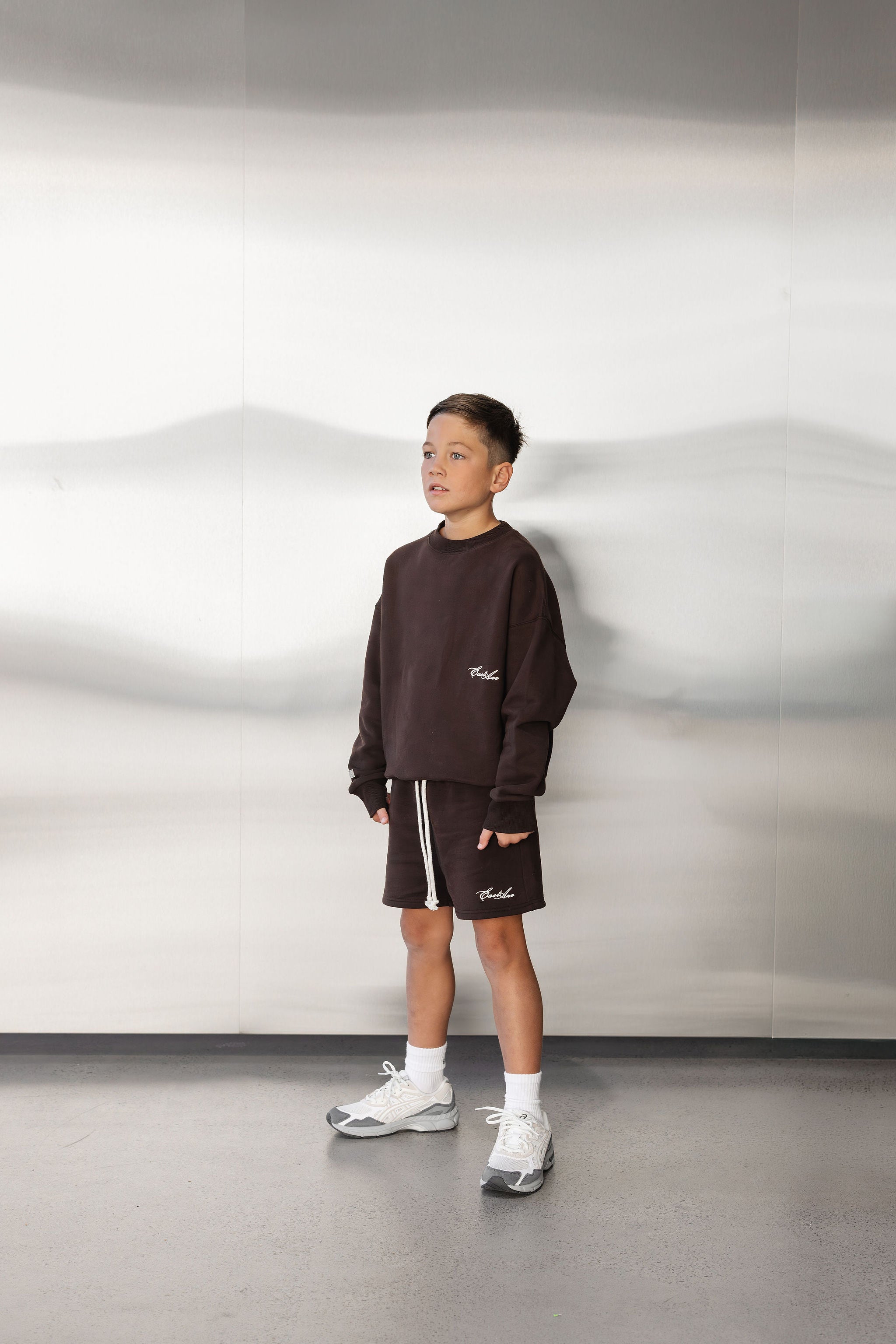 Kids Fleece Crewneck - Chocolate