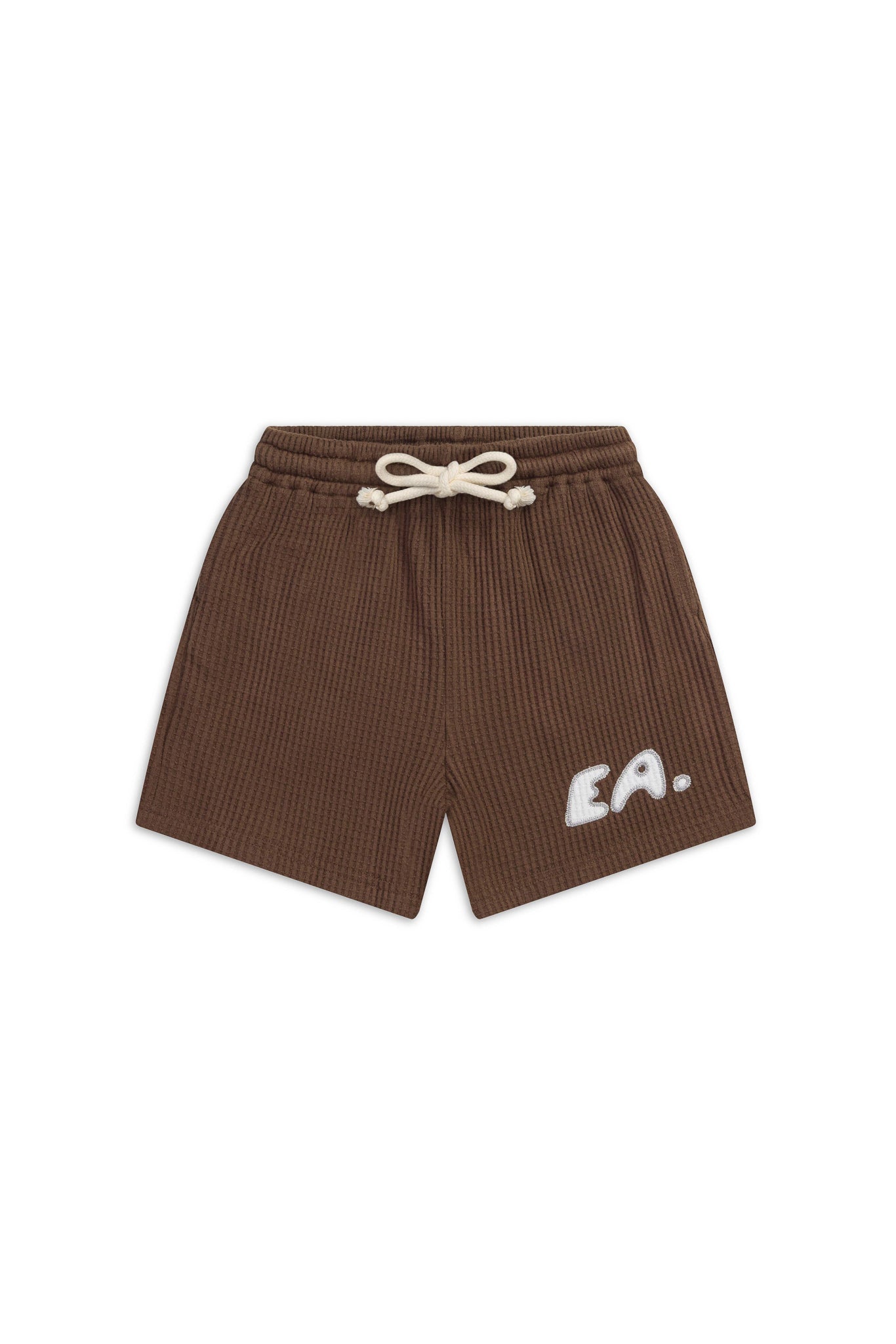 Kids Waffle Shorts - Brown