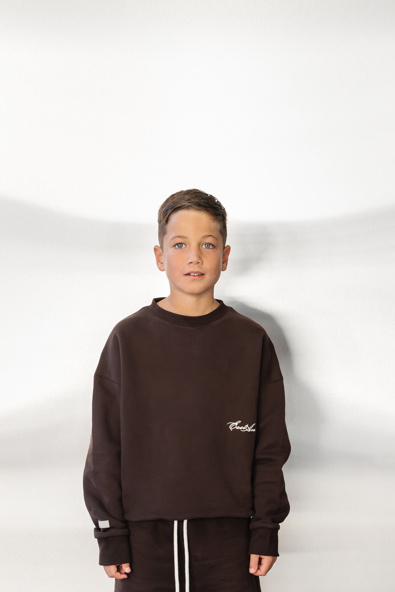 Kids Fleece Crewneck - Chocolate