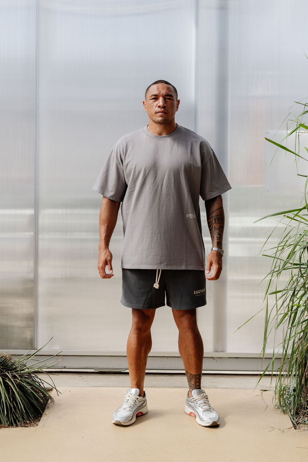 Unisex Block Tee - Washed Grey