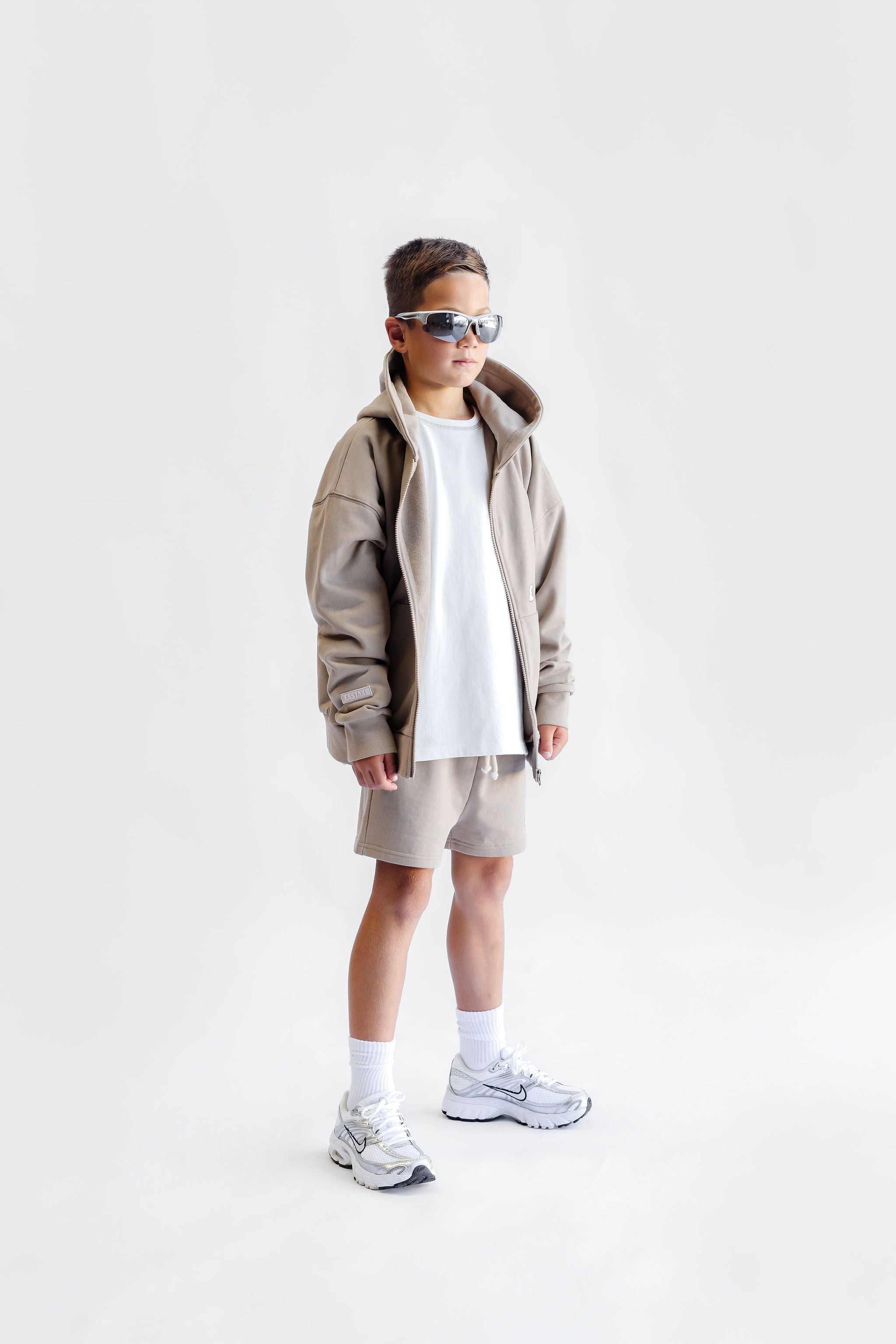 Kids Zip Hoodie - Taupe