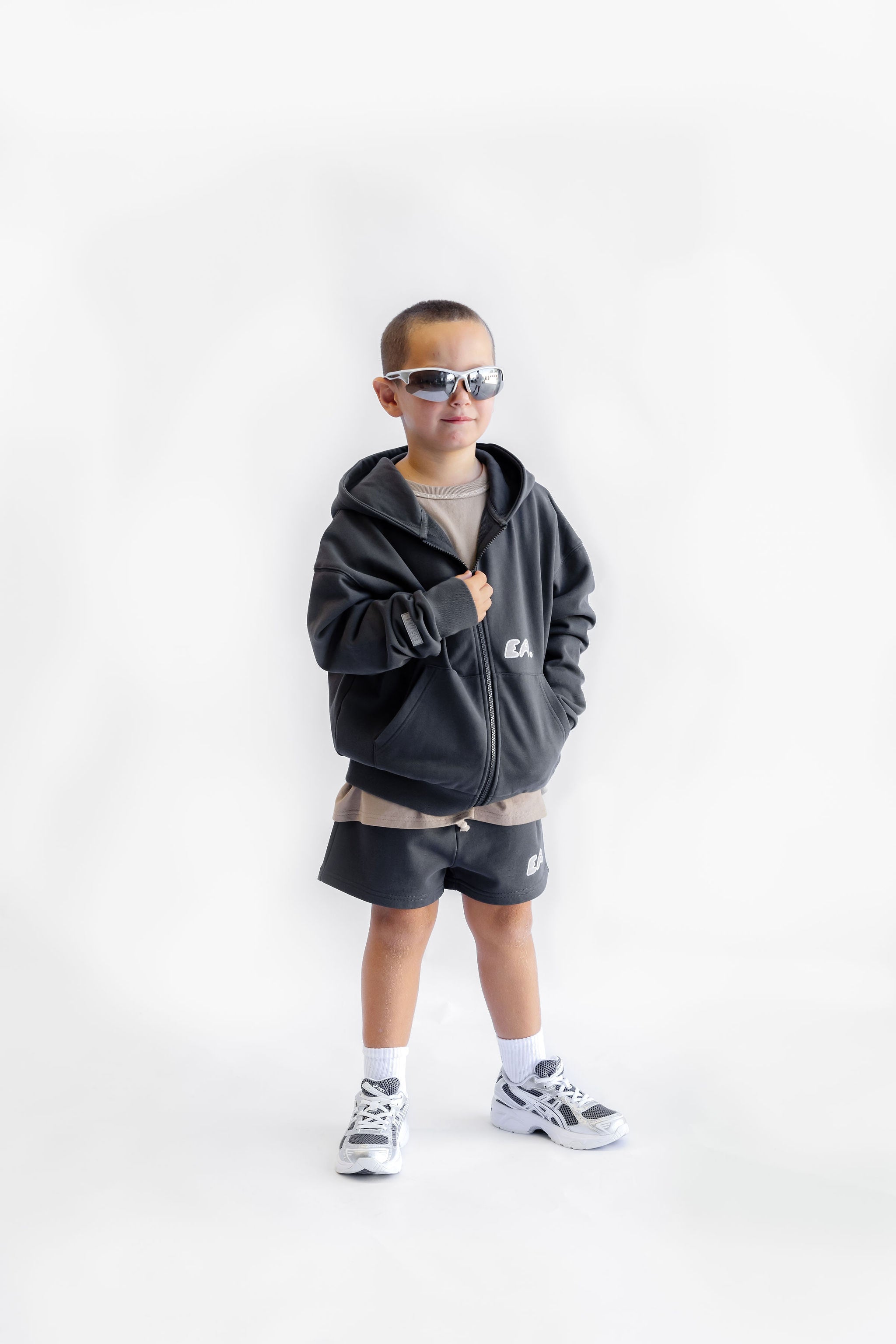 Kids Zip Hoodie - Midnight Grey