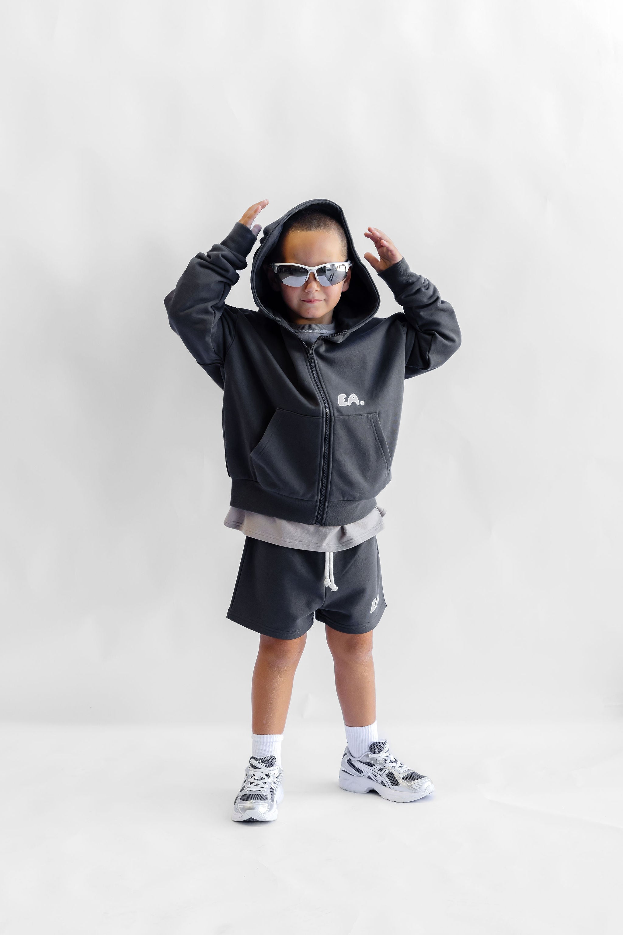 Kids Zip Hoodie - Midnight Grey