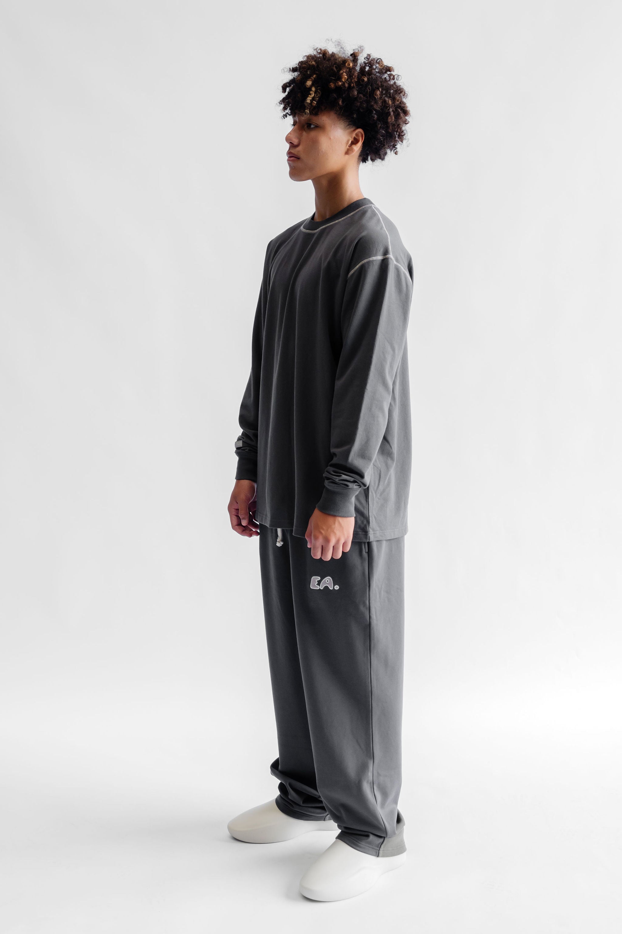 Unisex Wide Leg Trackpant - Midnight Grey