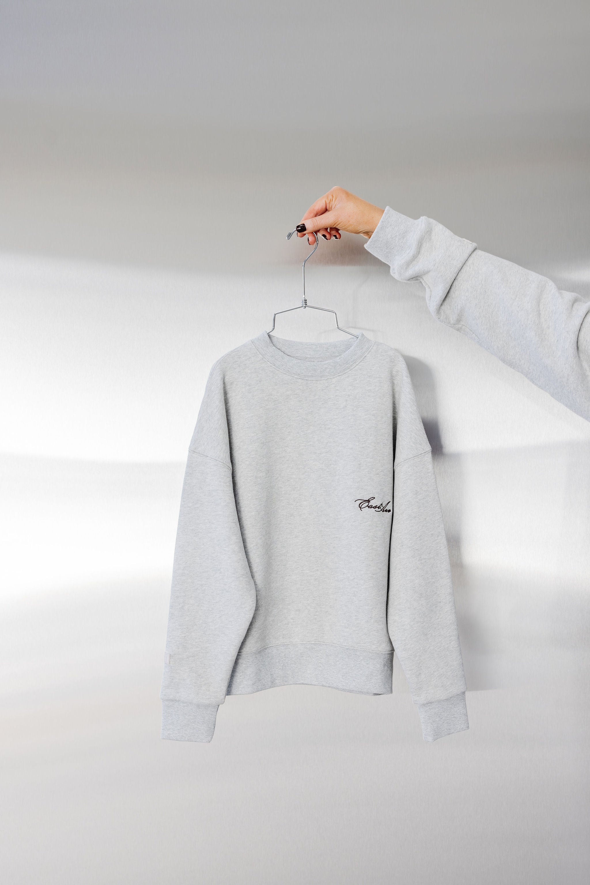 Kids Fleece Crewneck - Grey Marle