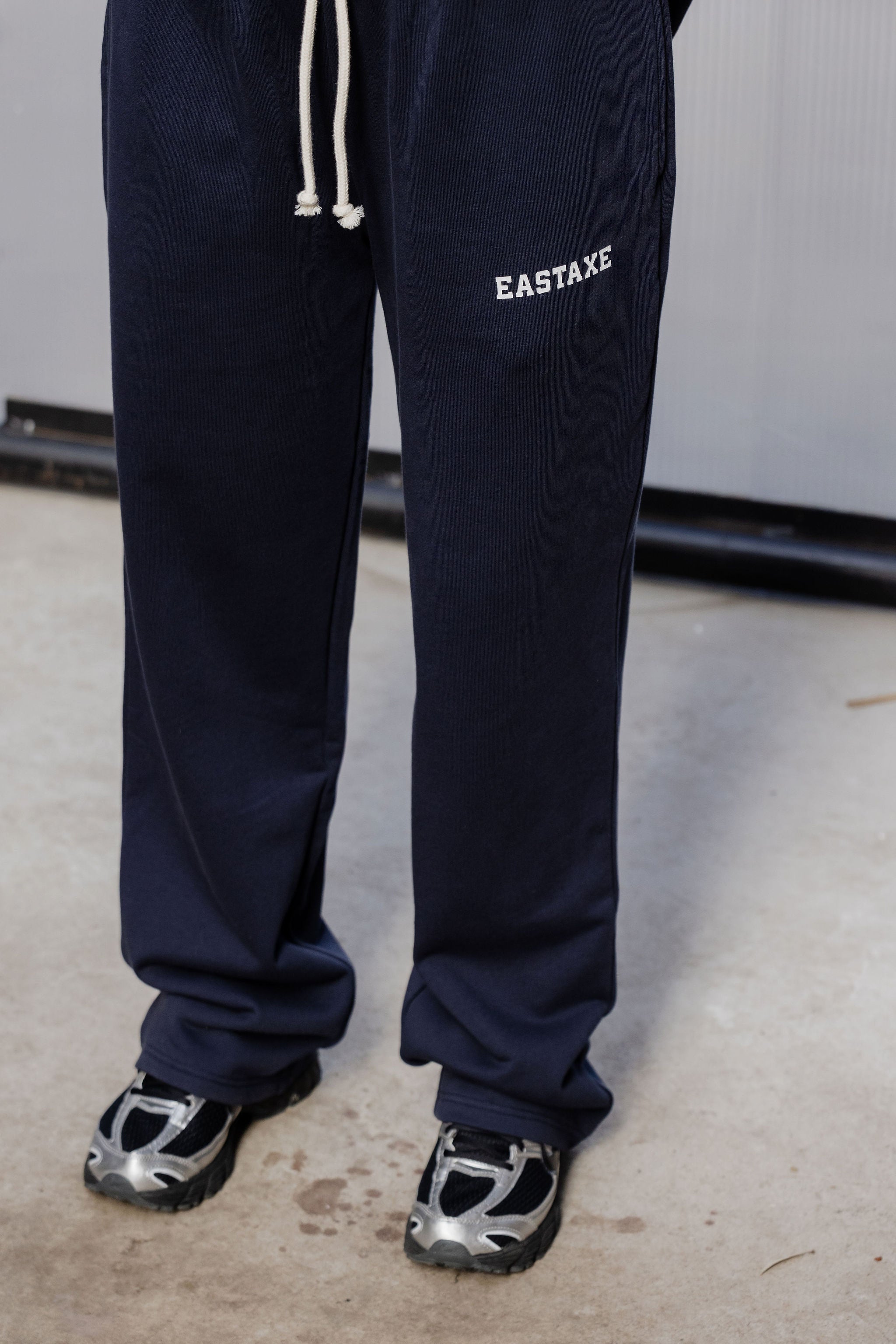 Wide Leg Trackpants - Navy