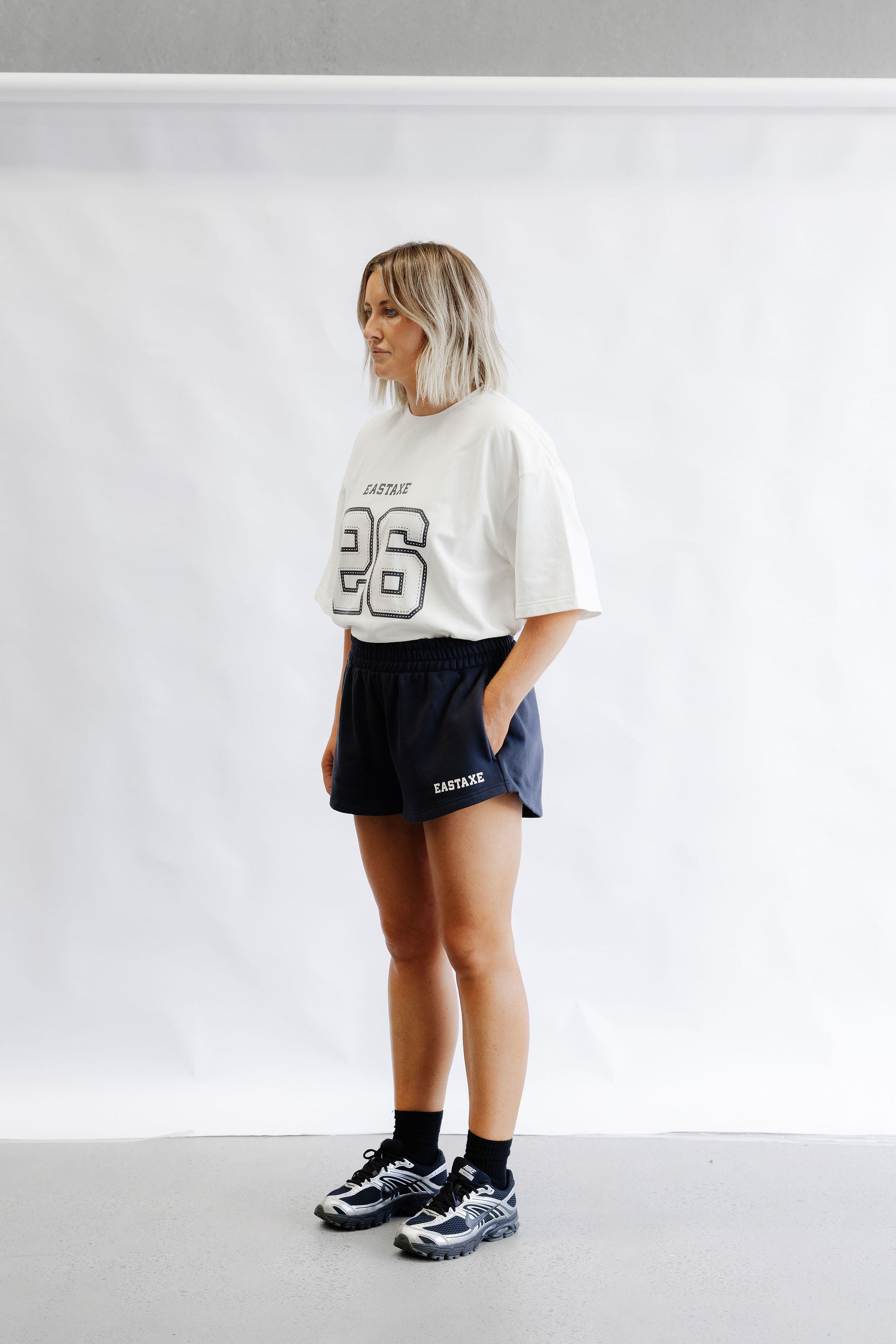High Rise Shorts - Navy