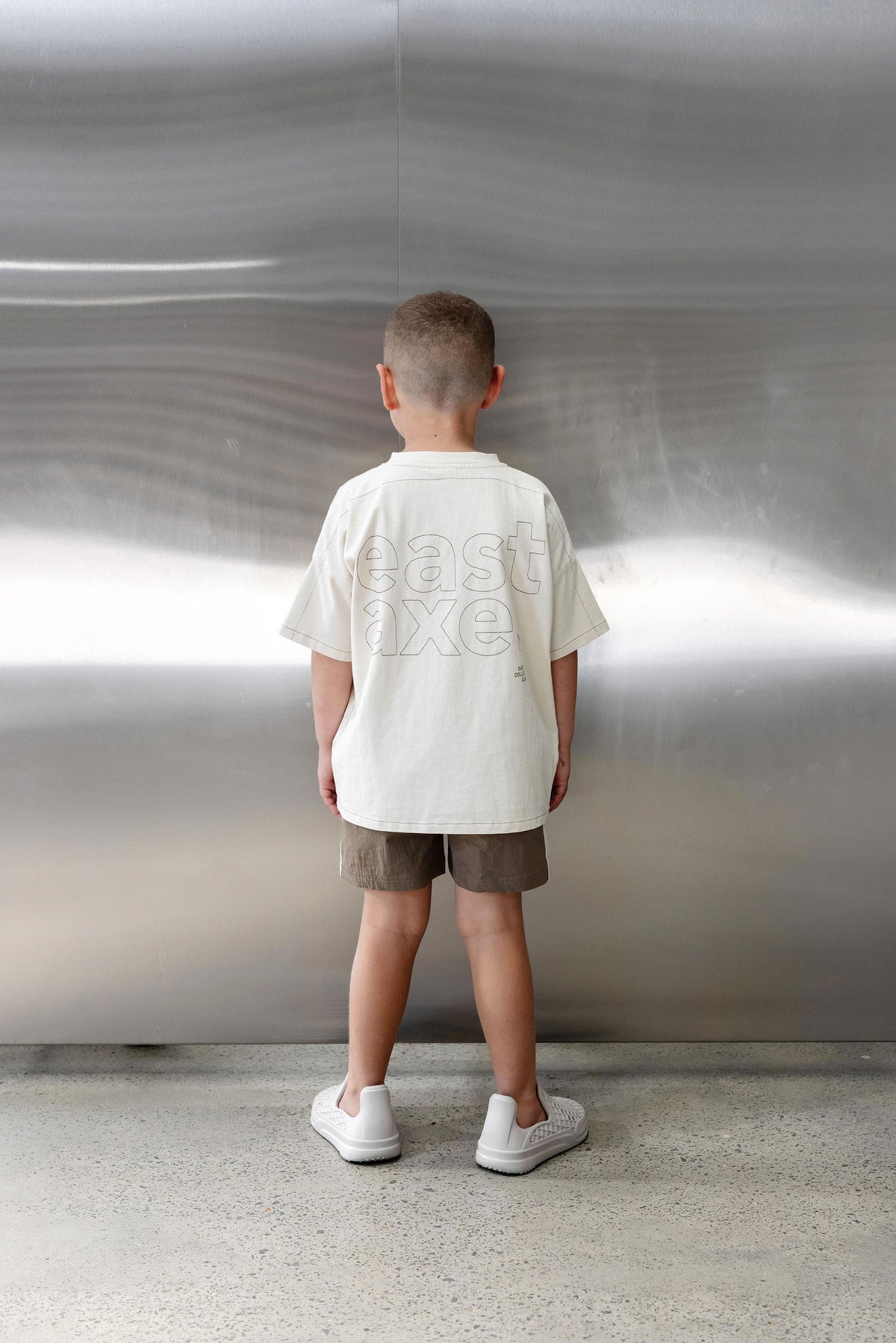 Kids Classic Box Fit Tee - Beige
