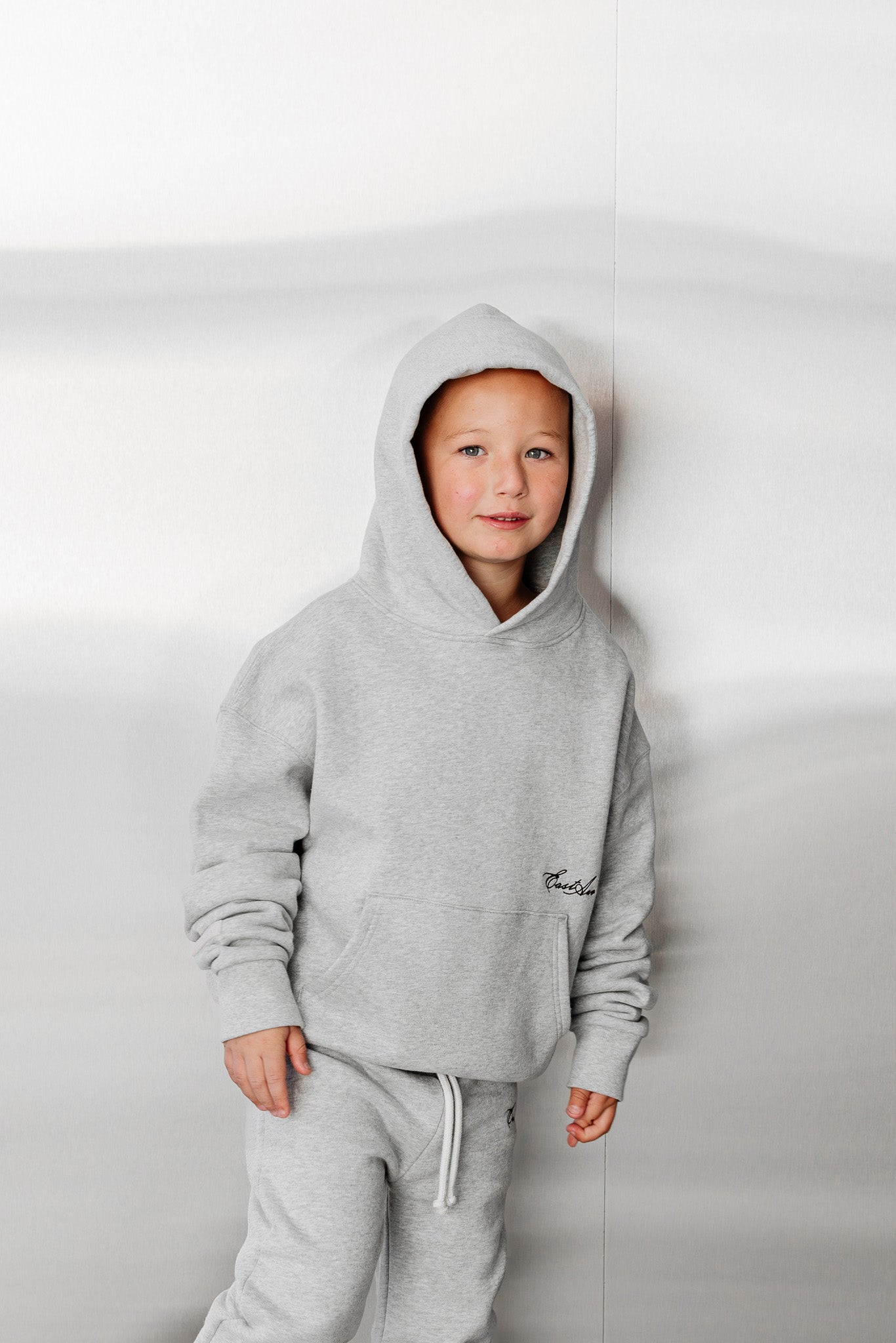 Kids Fleece Hoodie - Grey Marle