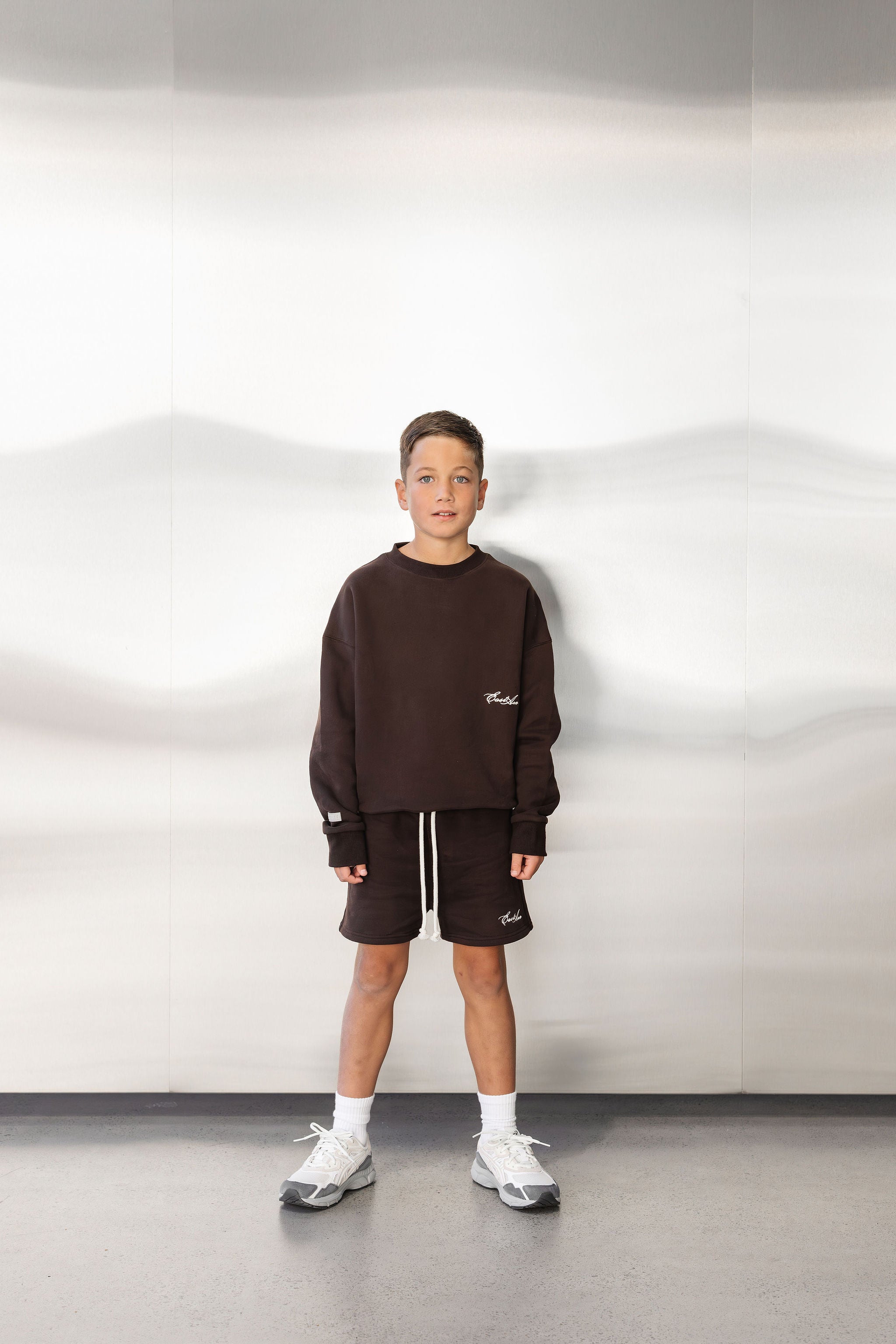 Kids Fleece Crewneck - Chocolate