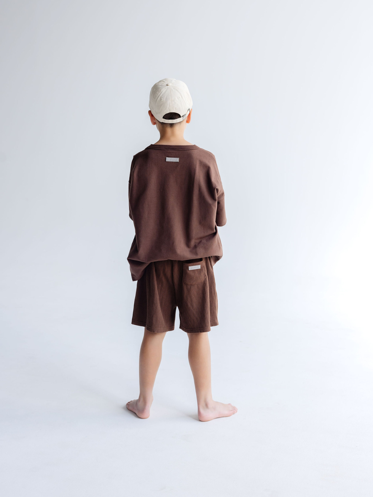 Kids Waffle Shorts - Brown