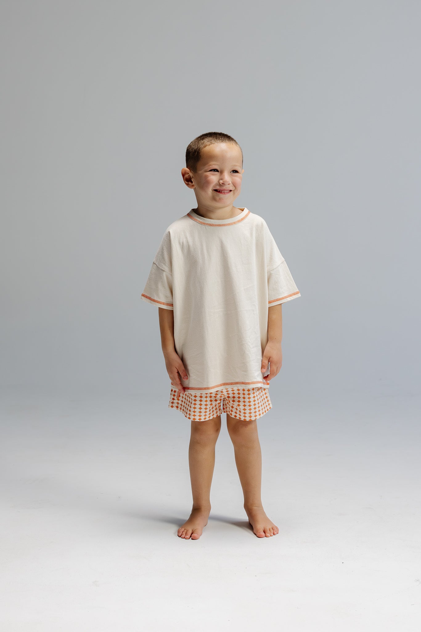 Jnr Classic Box Fit Tee - Beige