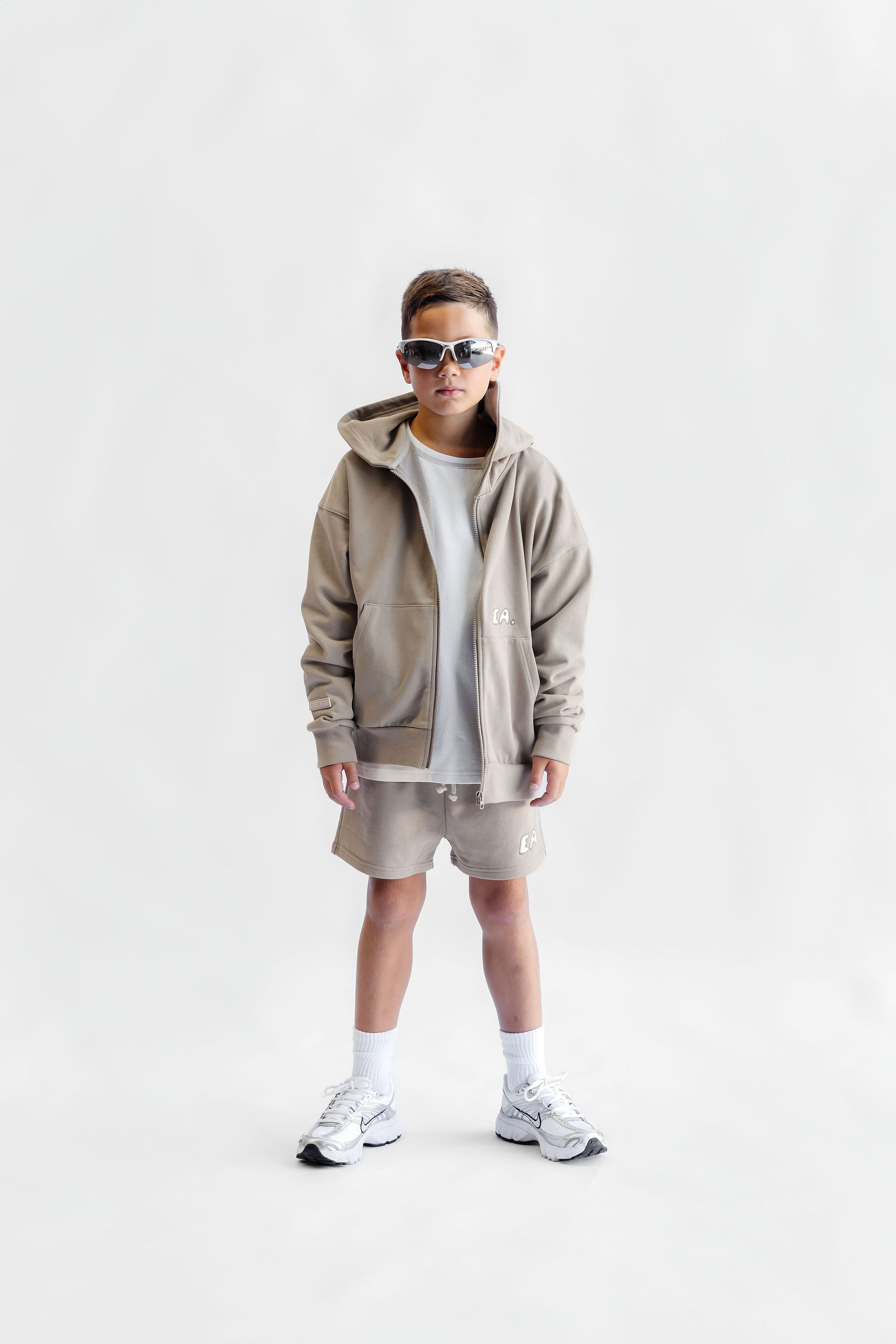 Kids Zip Hoodie - Taupe