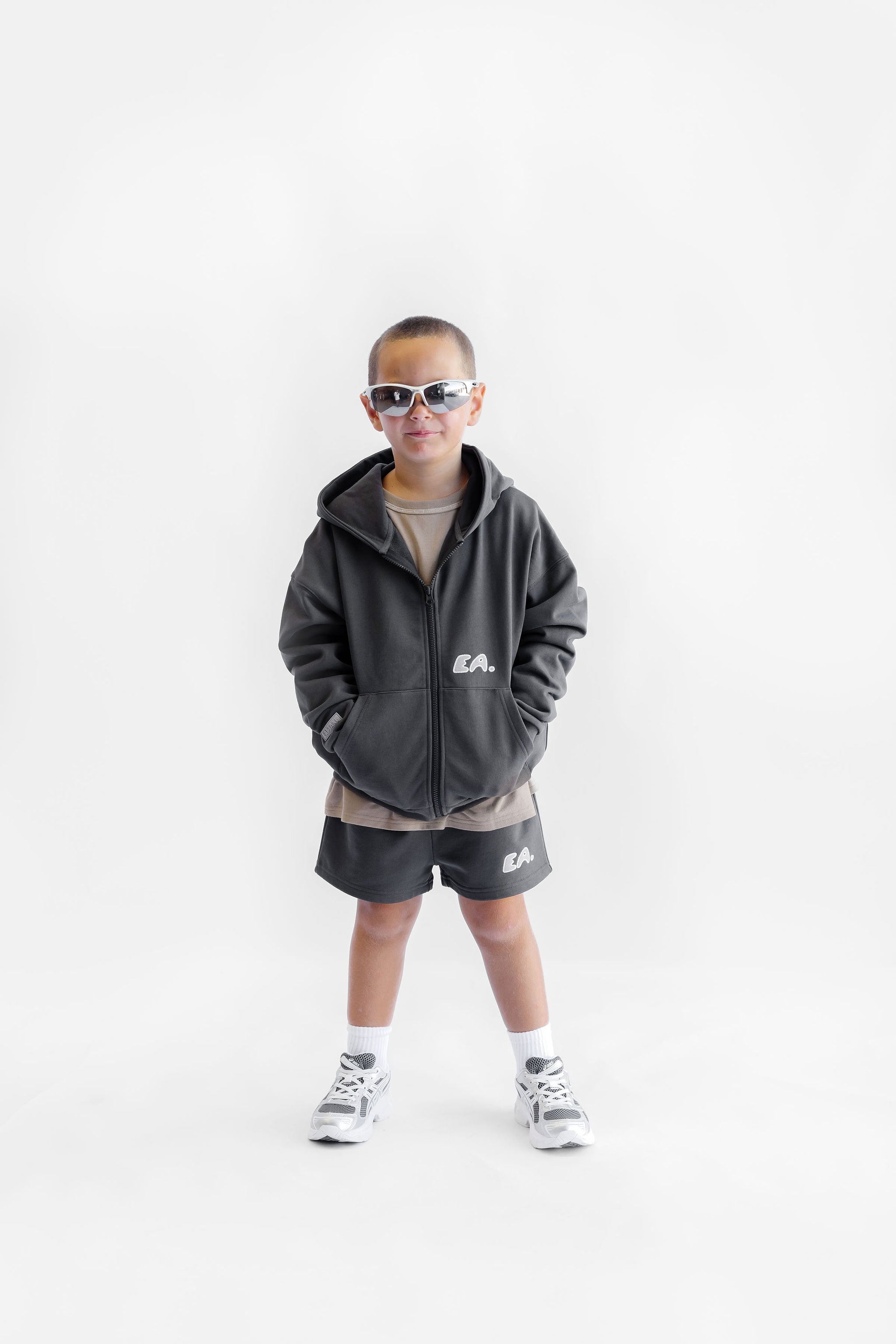 Kids Zip Hoodie - Midnight Grey