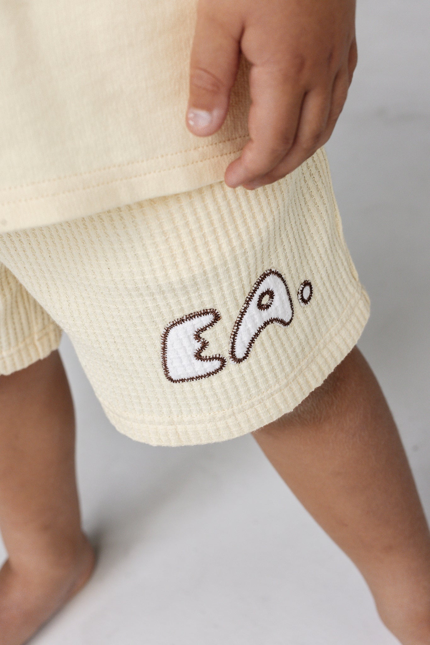 Kids Waffle Shorts - Butter