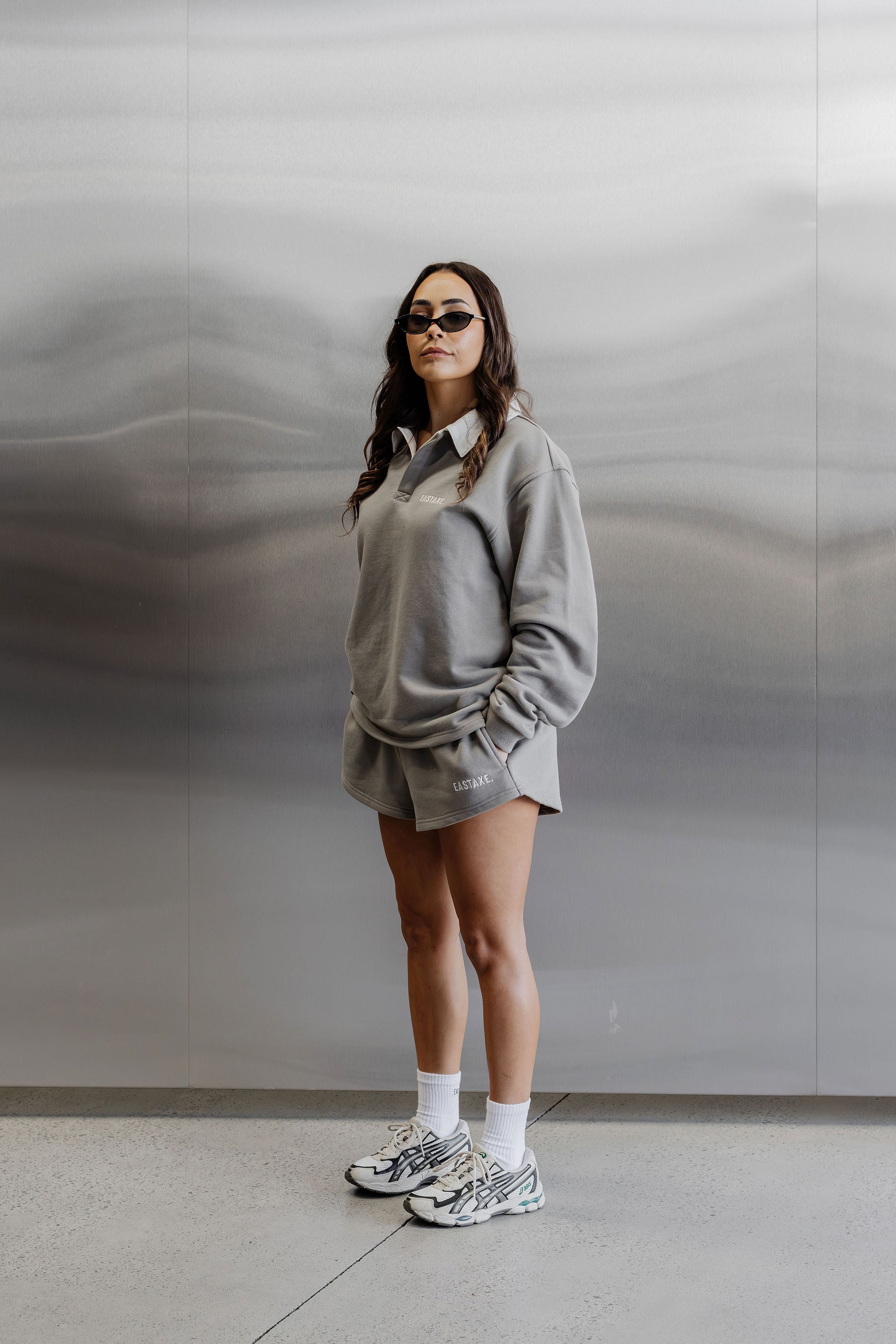 Womens High Rise Shorts - Stone