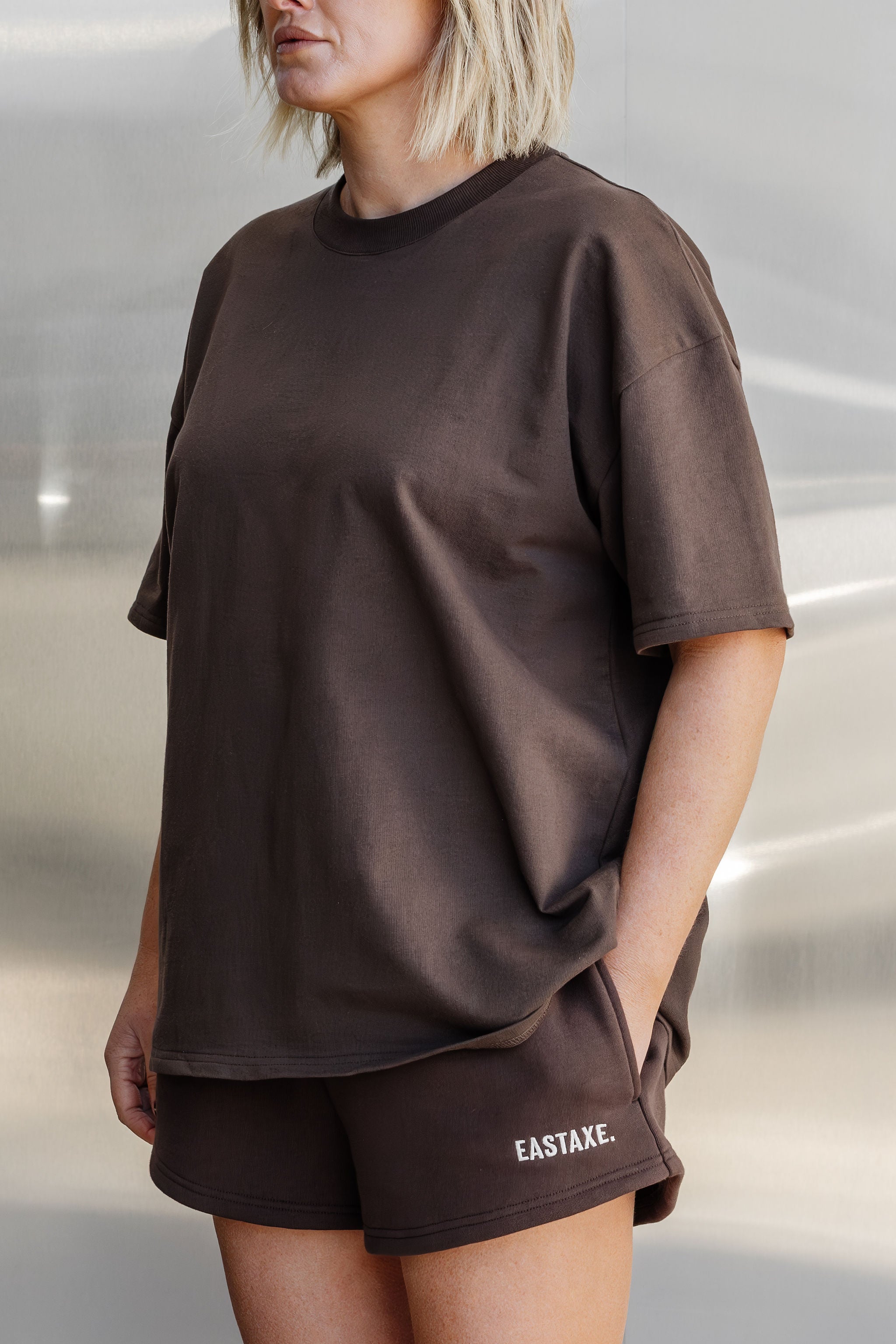 Womens High Rise Shorts - Chocolate