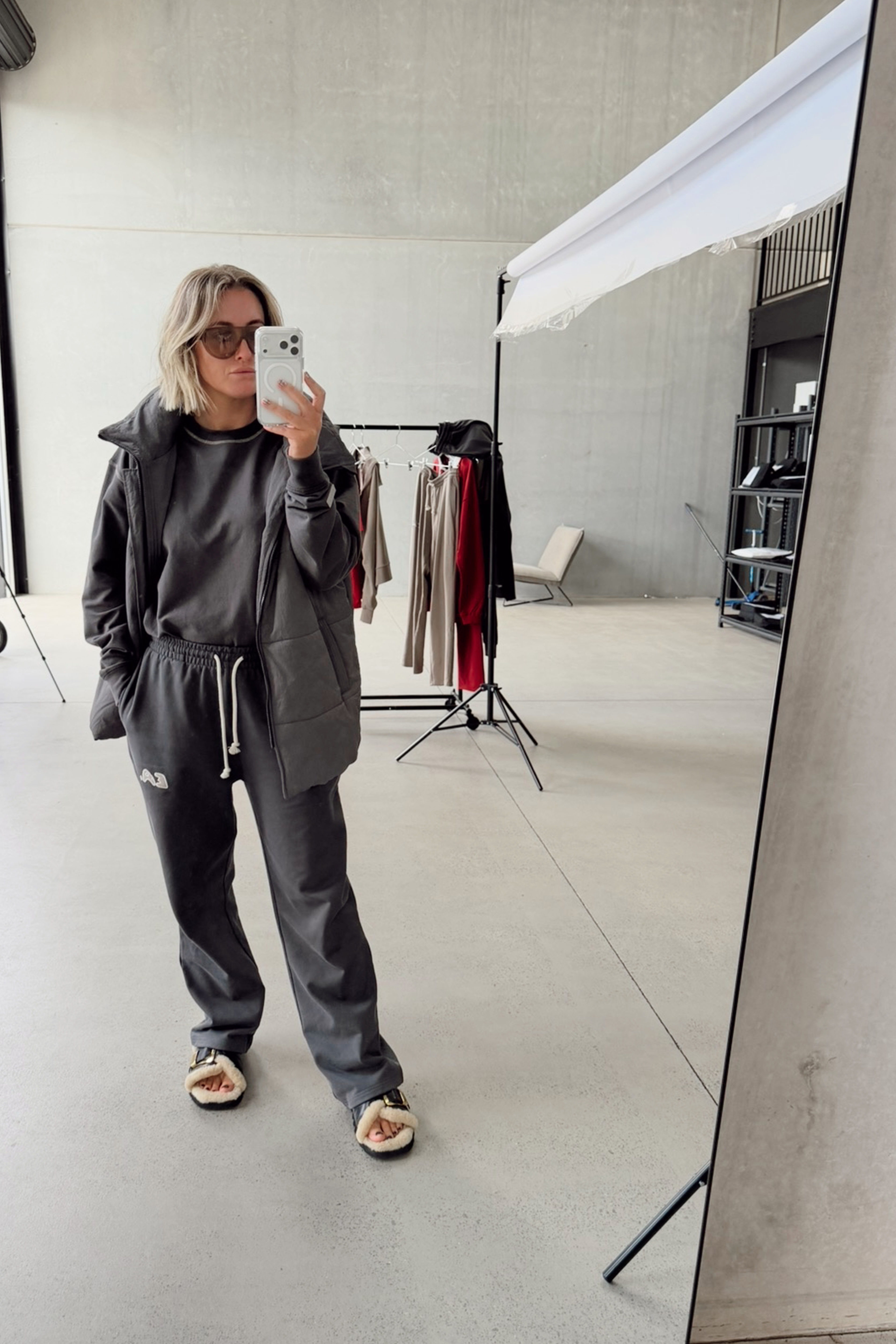 Unisex Wide Leg Trackpant - Midnight Grey