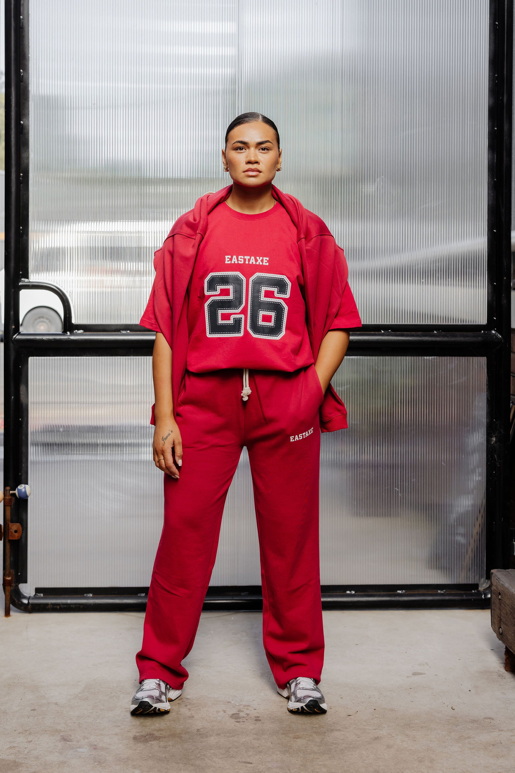 Wide Leg Trackpants - Heritage Red