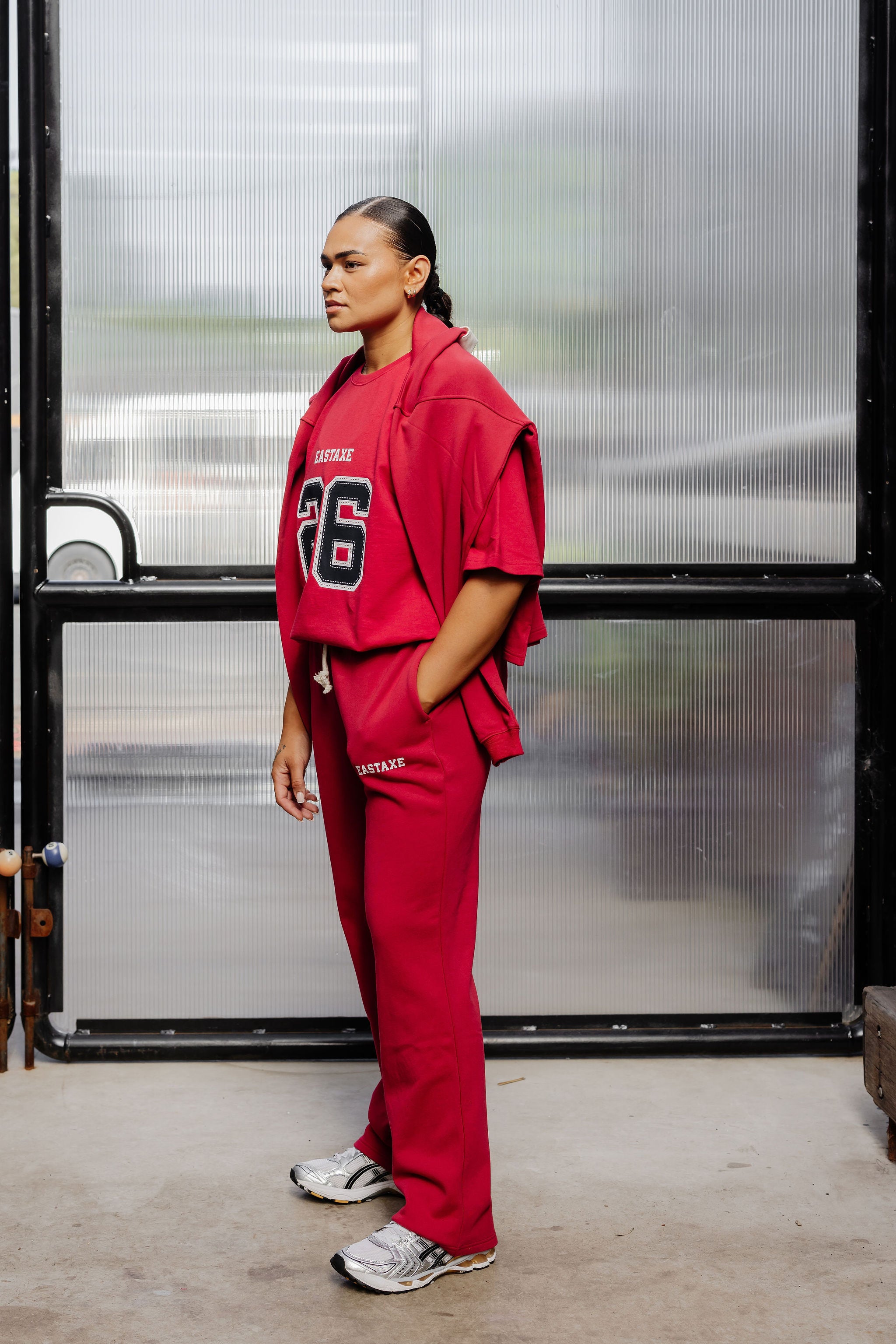Wide Leg Trackpants - Heritage Red