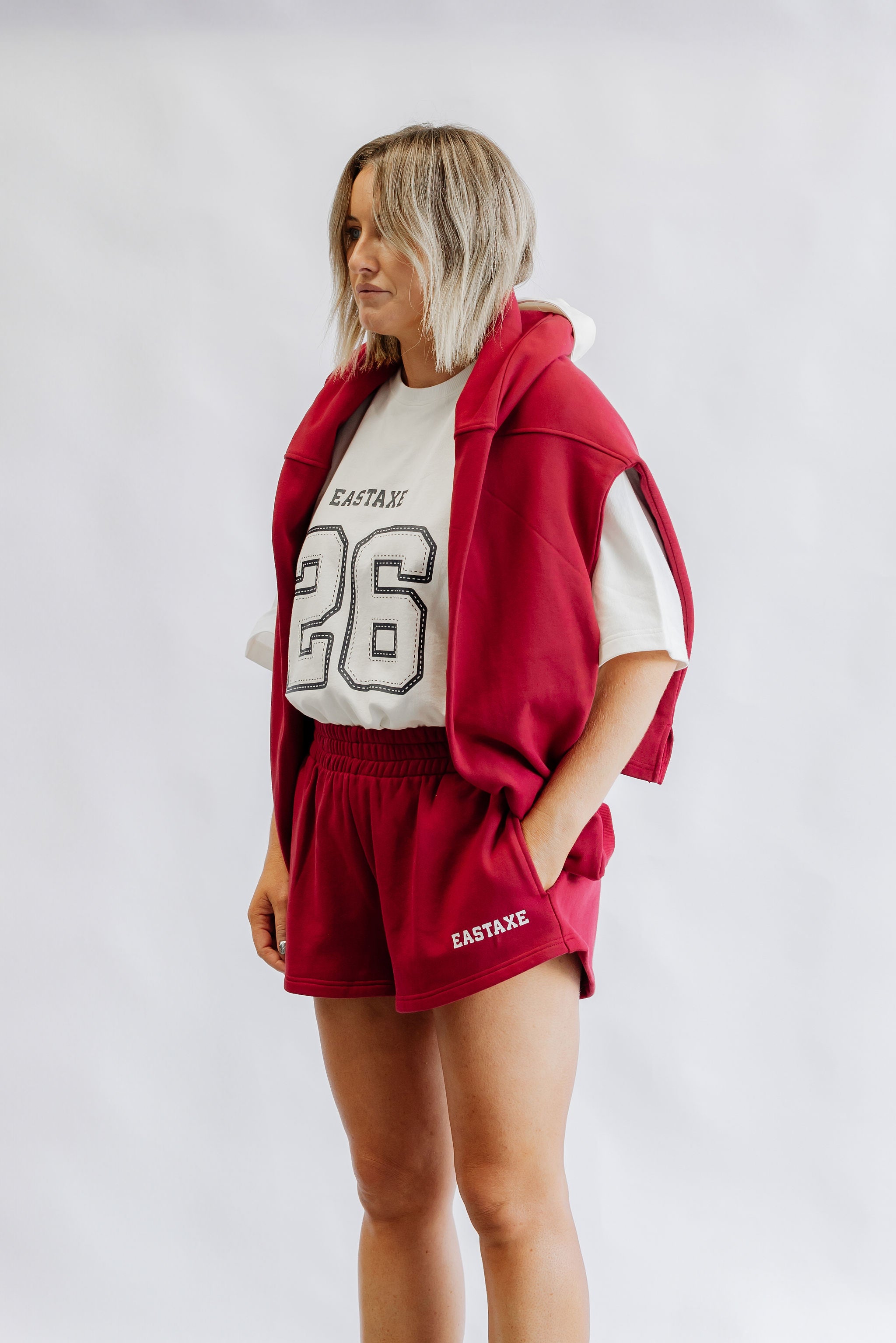 High Rise Shorts - Heritage Red