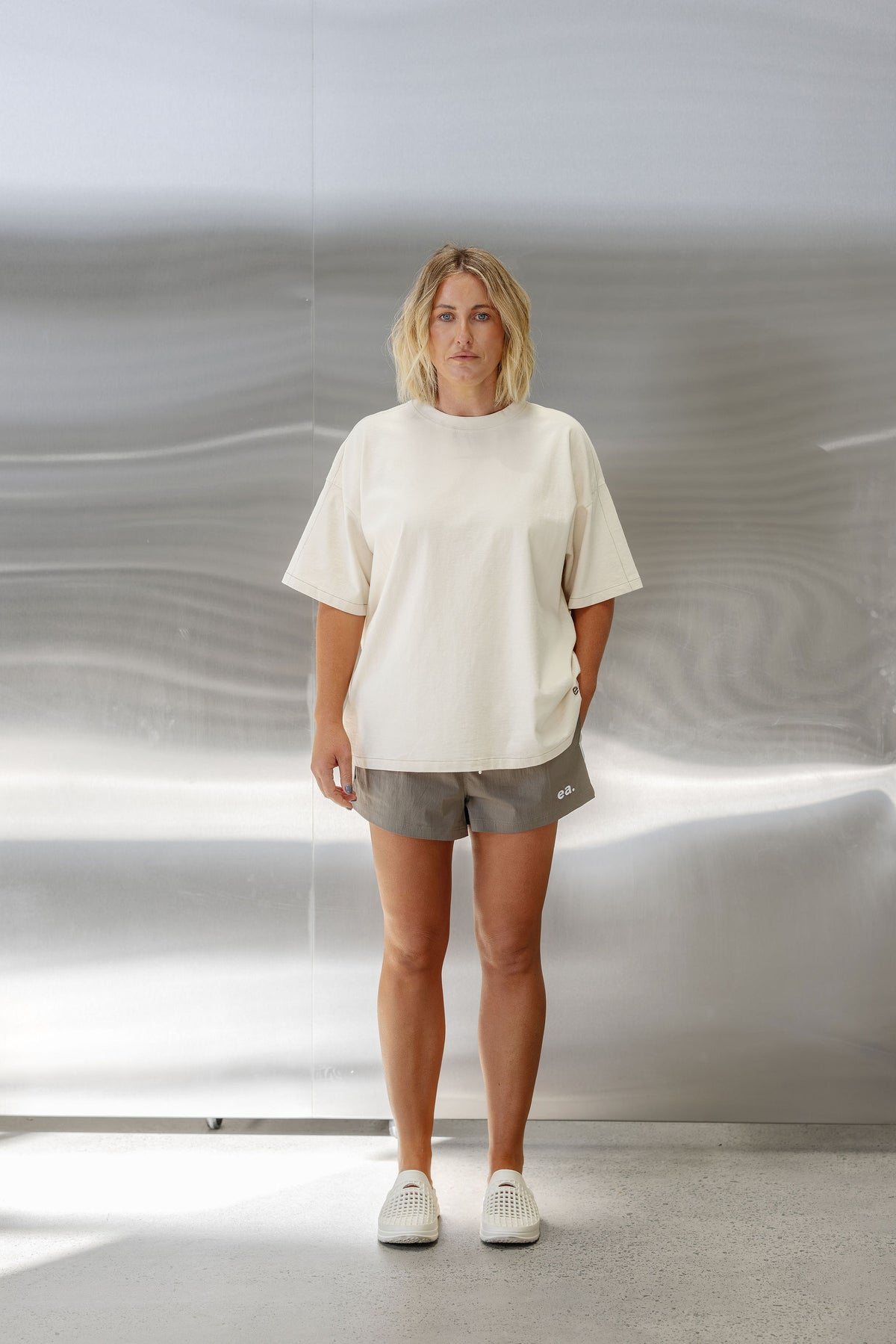 Womens High Rise Swim Shorts - Dune