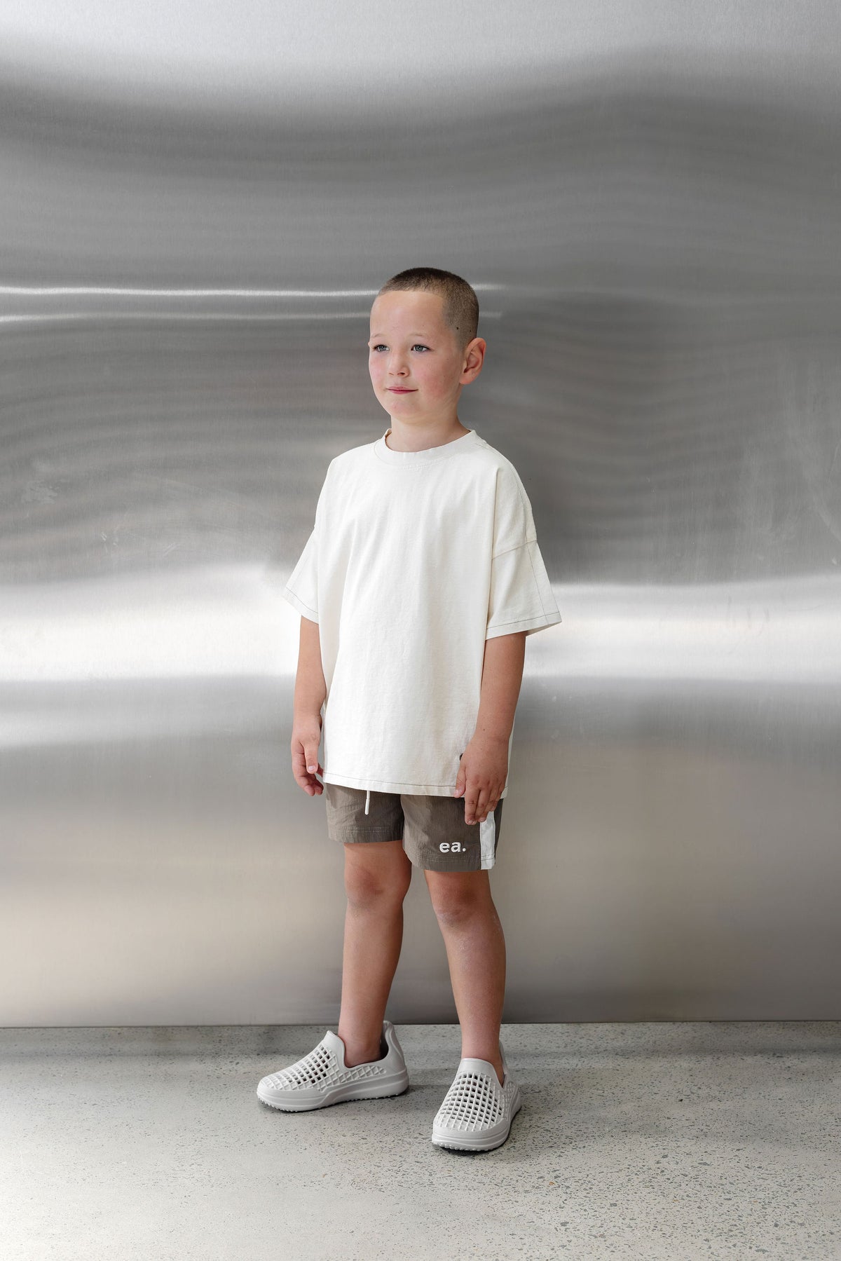 Kids Classic Box Fit Tee - Beige