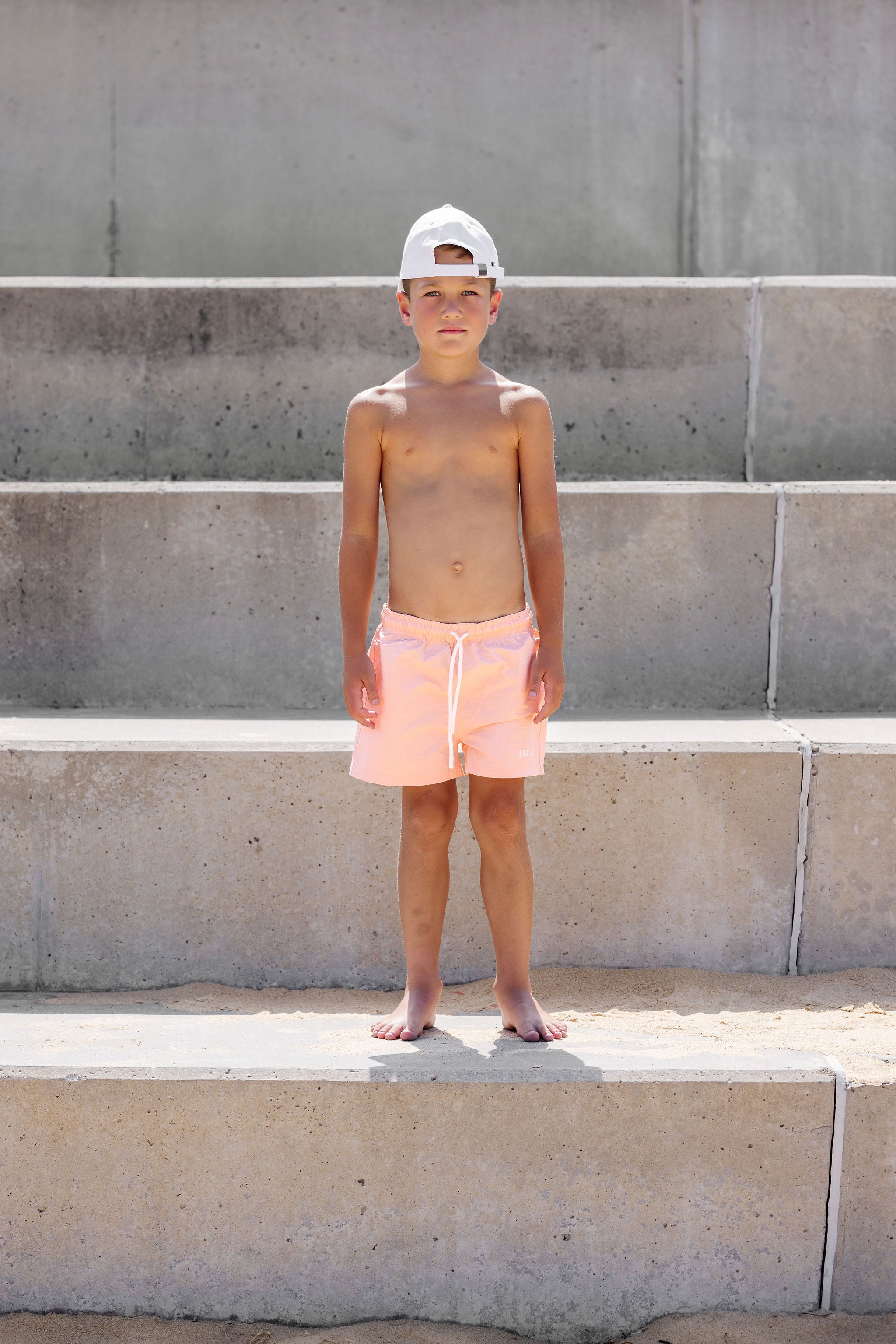 jnr board short - peach