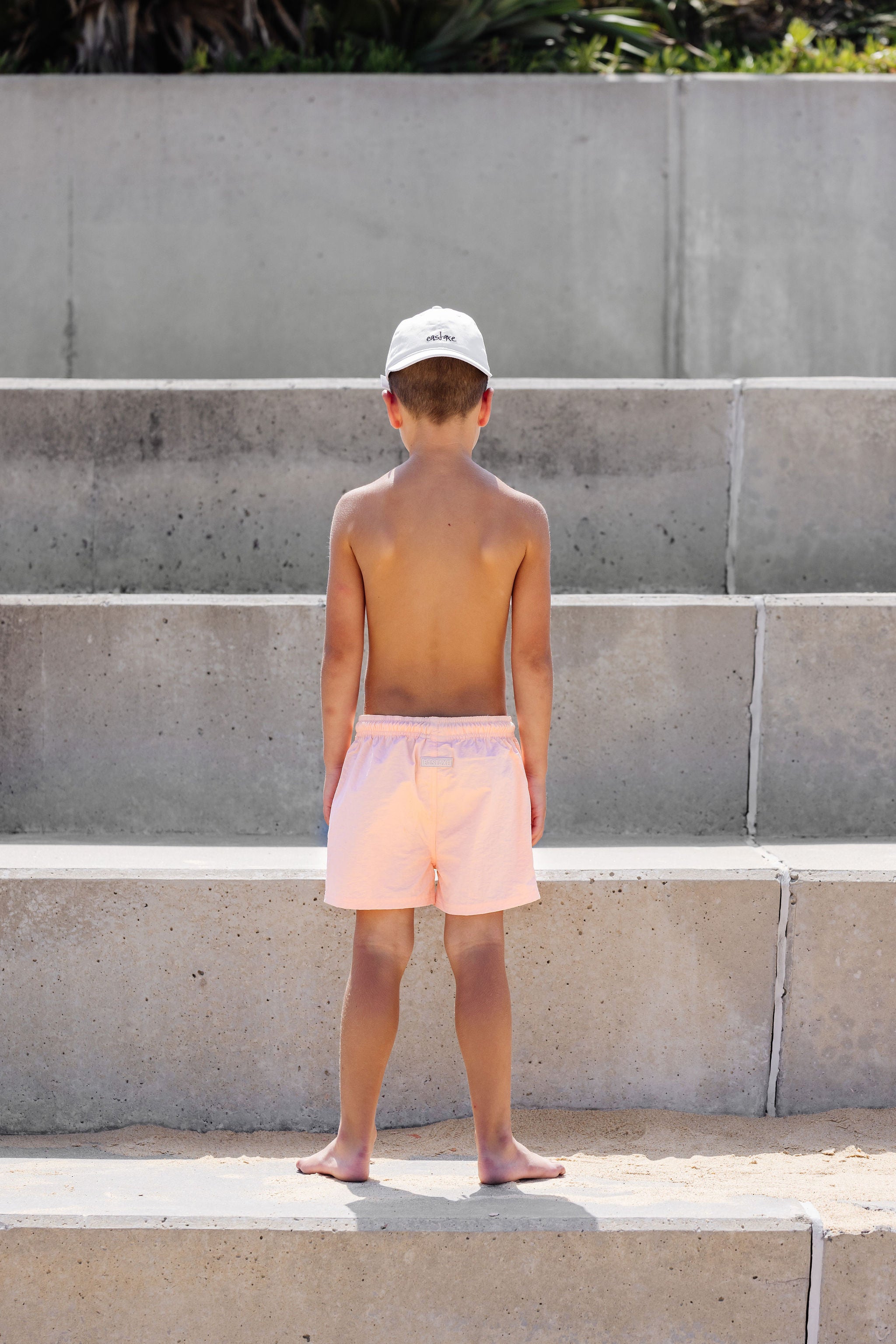 jnr board short - peach