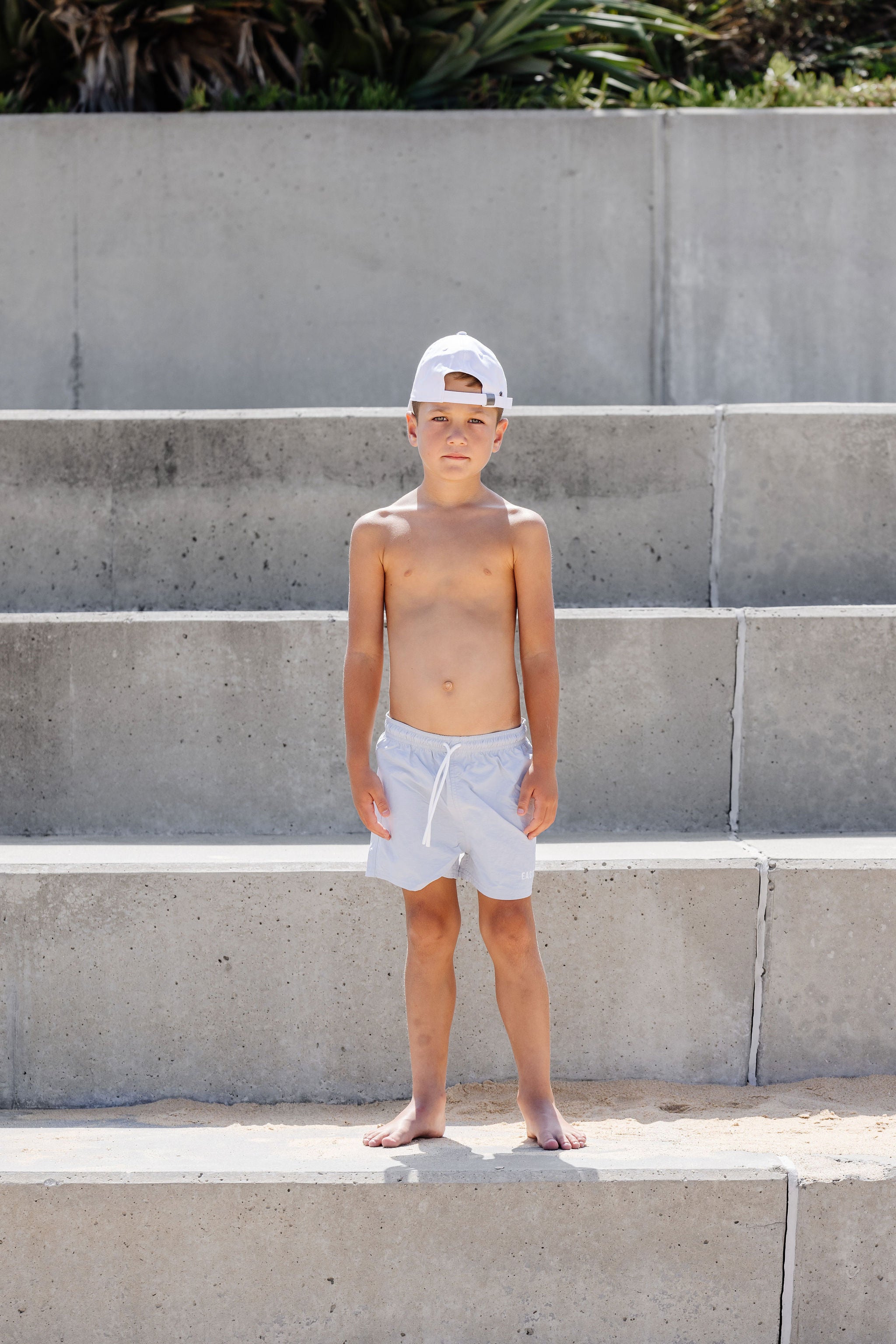 jnr board short - ice blue