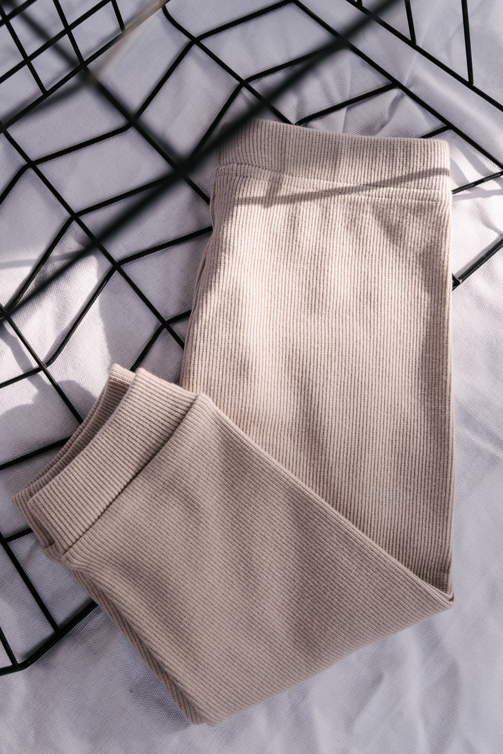 Signature Ribbed Tights - Beige