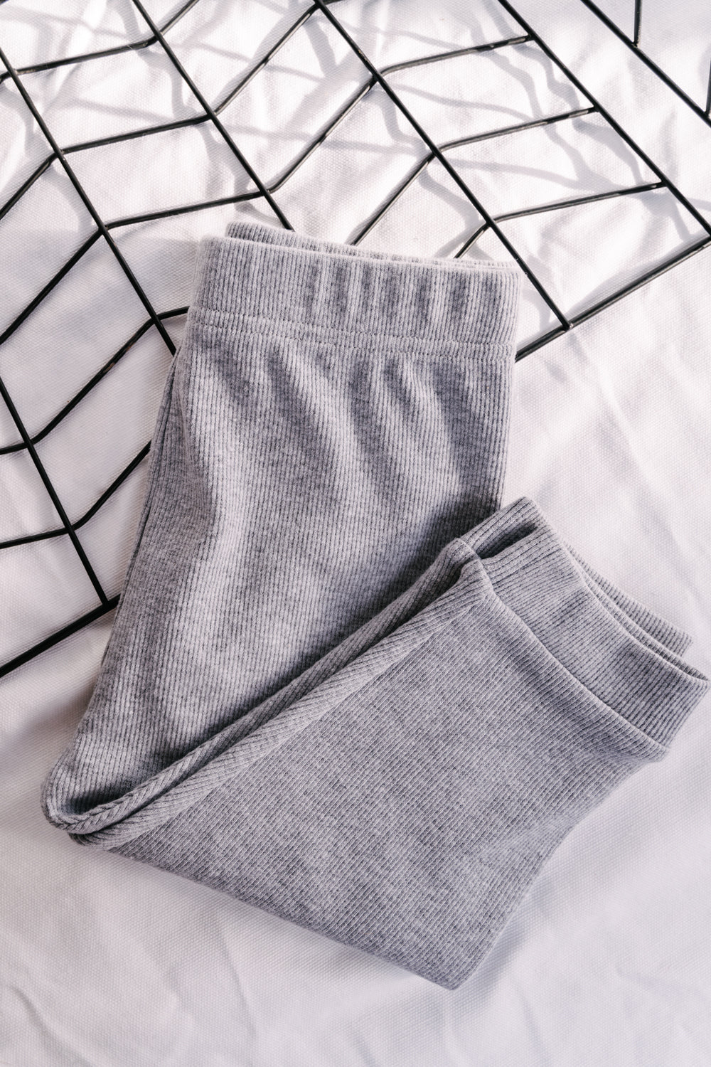 Signature Ribbed Tights - Light Grey